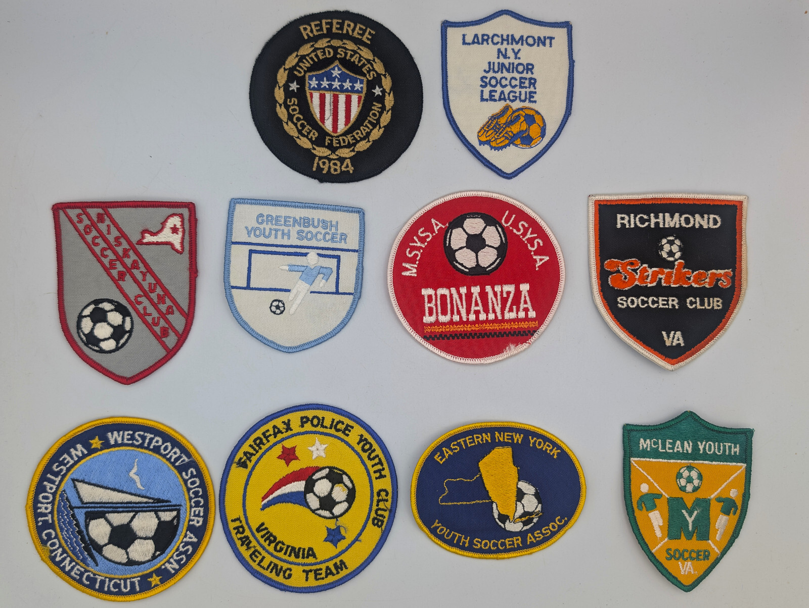 Vintage Lot of 10 Embroidered Soccer Patches Youth Leagues