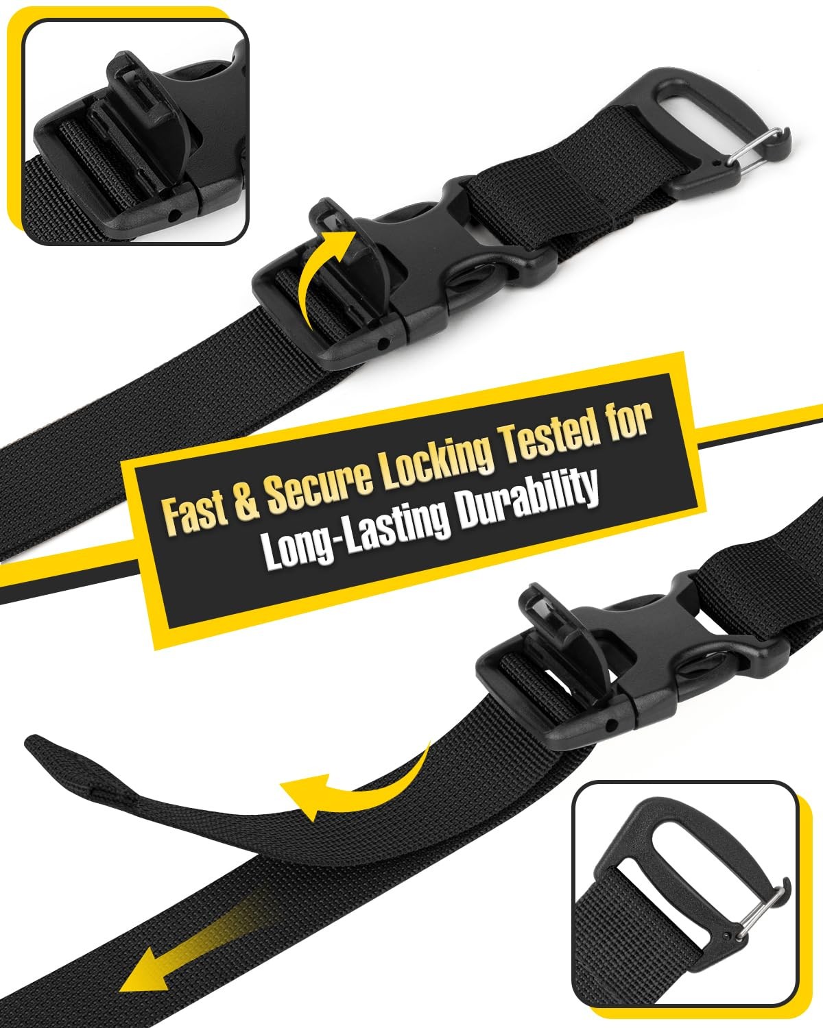 NatCasa 2 Pcs MOLLE Backpack Straps Rush Tier System Molle 23IN, Black 2Pcs