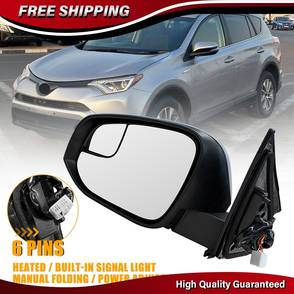 Left Driver Side Mirror For 2016-2018 Toyota RAV4 with Power Heated Turn Signal