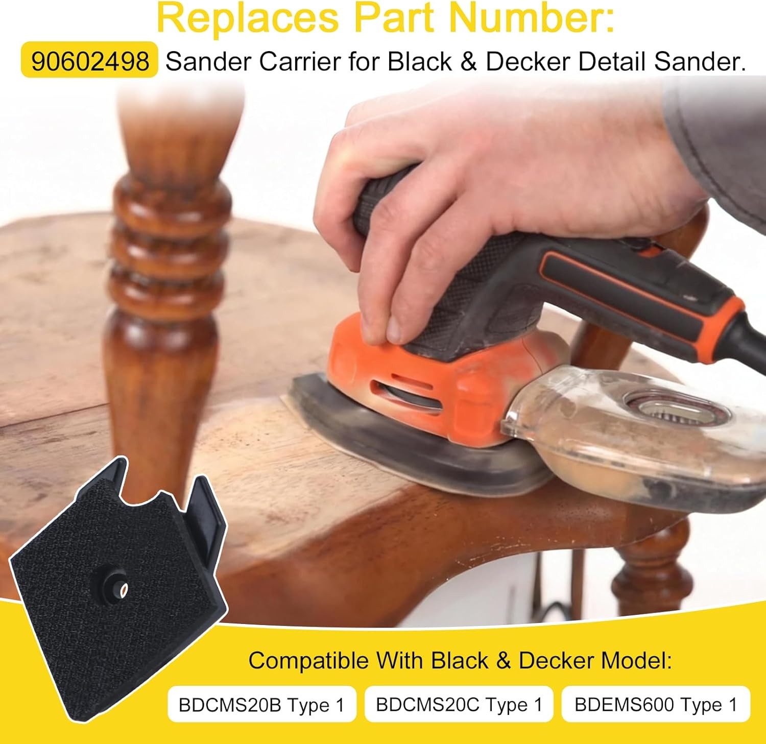 2 Pack Detail Sander Pad Carrier Replacement with Screws for Power Sanding Tools