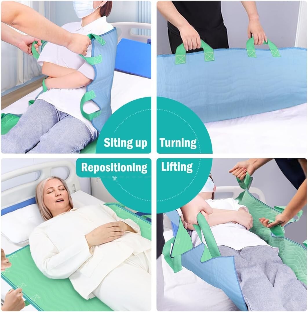 iCOVER Positioning Bed Moving Pad with Reinforced Handles,Waterproof & Reusable