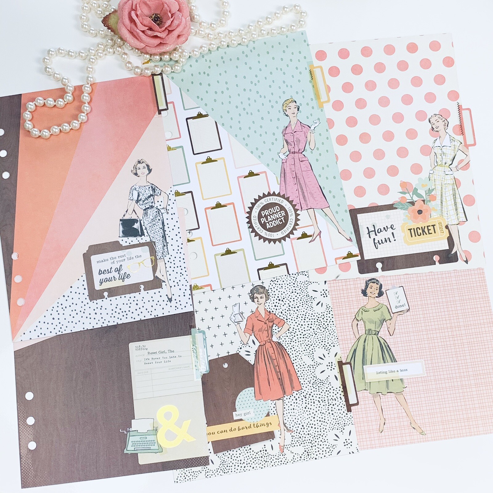 PLANNER DIVIDERS JOURNAL AGENDA 6x A5 Double-sided 300gsm tabbed inserts