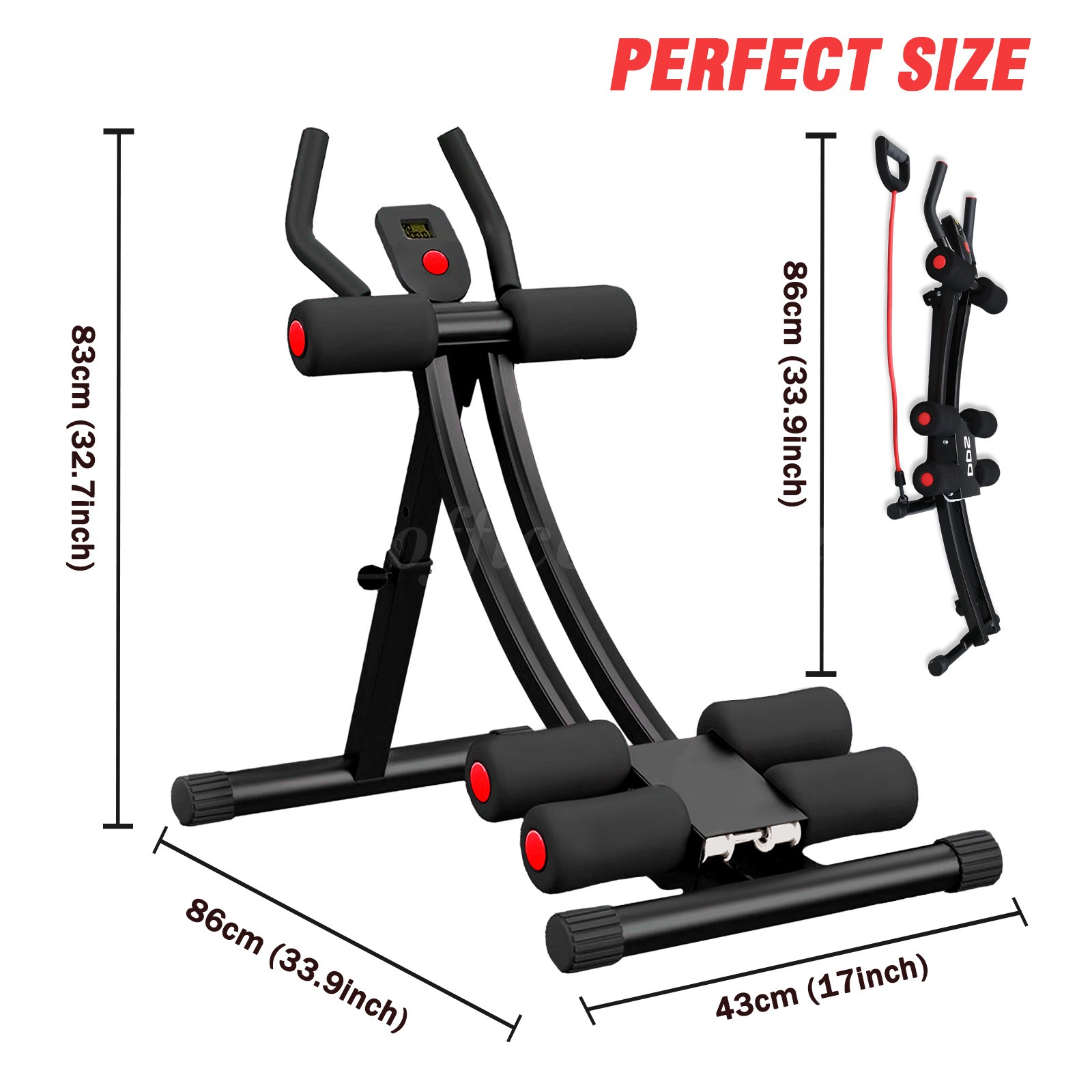 Adjustable Height Single Track Abdominal Trainer Foldable 440lbs Capacity