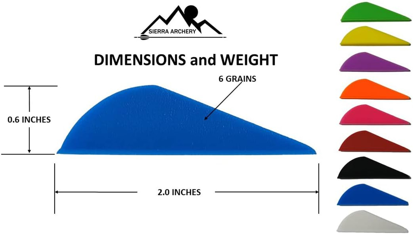 Arrow Vanes 2.0” | 50 Pack or 100 Pack | Multiple Colors Available | High Profil