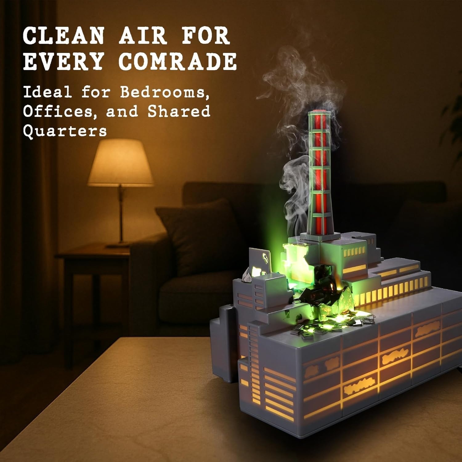 Chernobyl Smart Diffuser & Humidifier 250ML Ultrasonic Mist Machine w 7LED Light