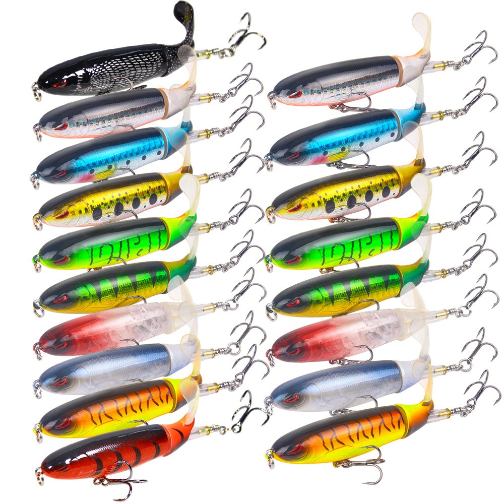18pcs Whopper Fishing Lure Set, Designed for Bass Popper Topwater Lures 10cm 13g