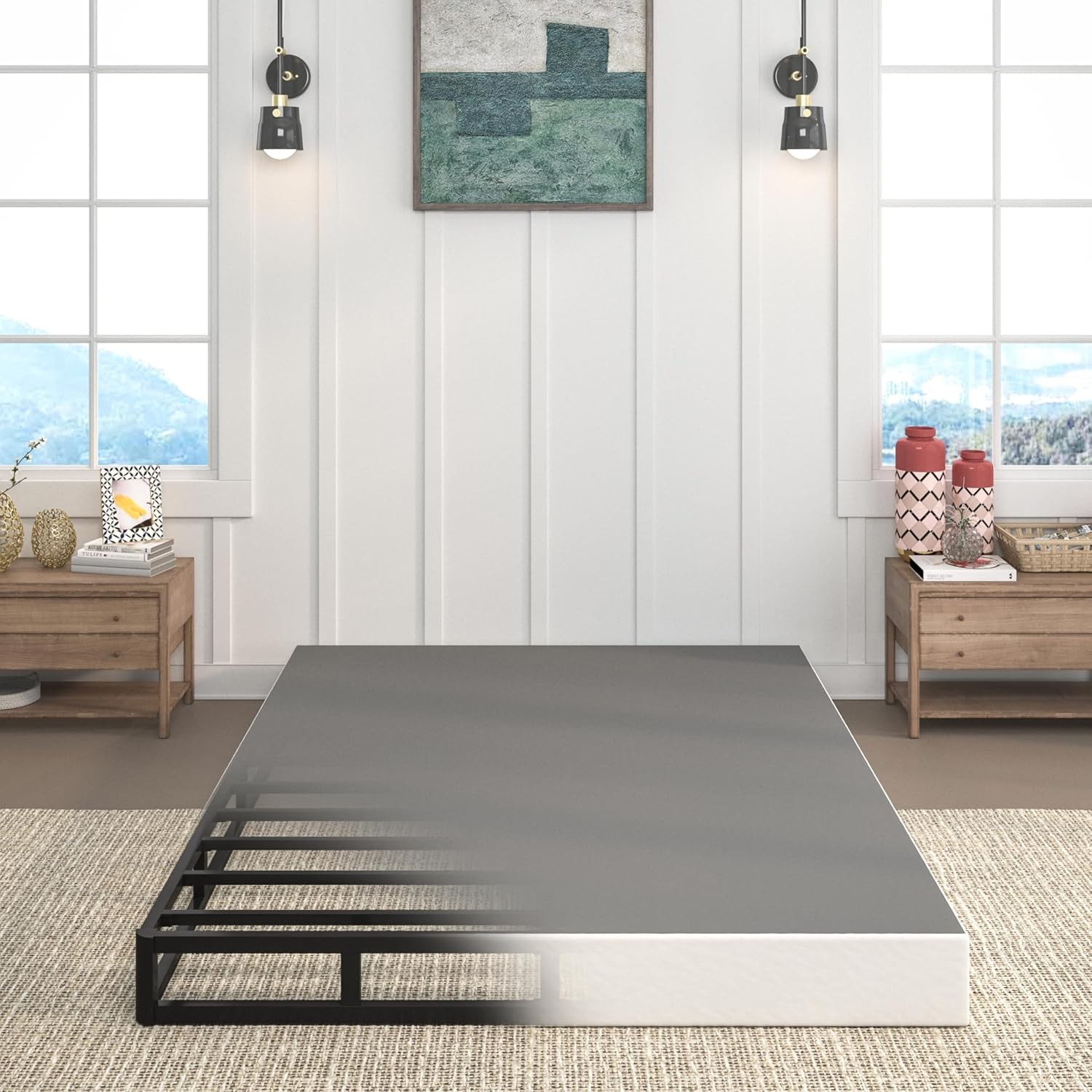 7 Inch Box Spring Queen Bed Heavy Duty Metal Mattress Foundation 3000 lbs