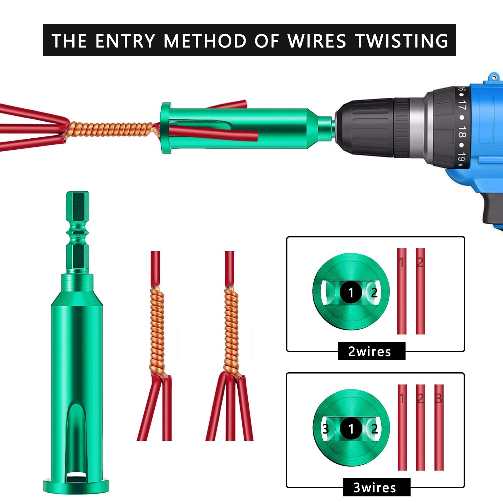 Universal Wire Twisting Tool Cable Wire Stripper and Twister Wire Stripping T...