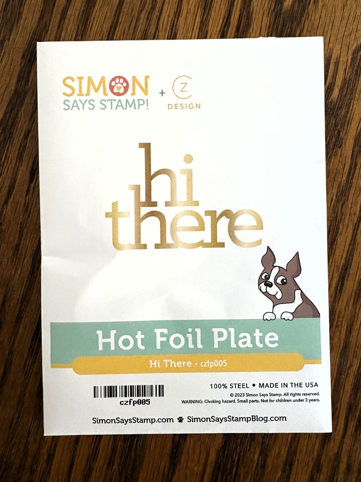 Simon Says Stamp Hi There Hot Foil Plate czfp005 – Gently Used