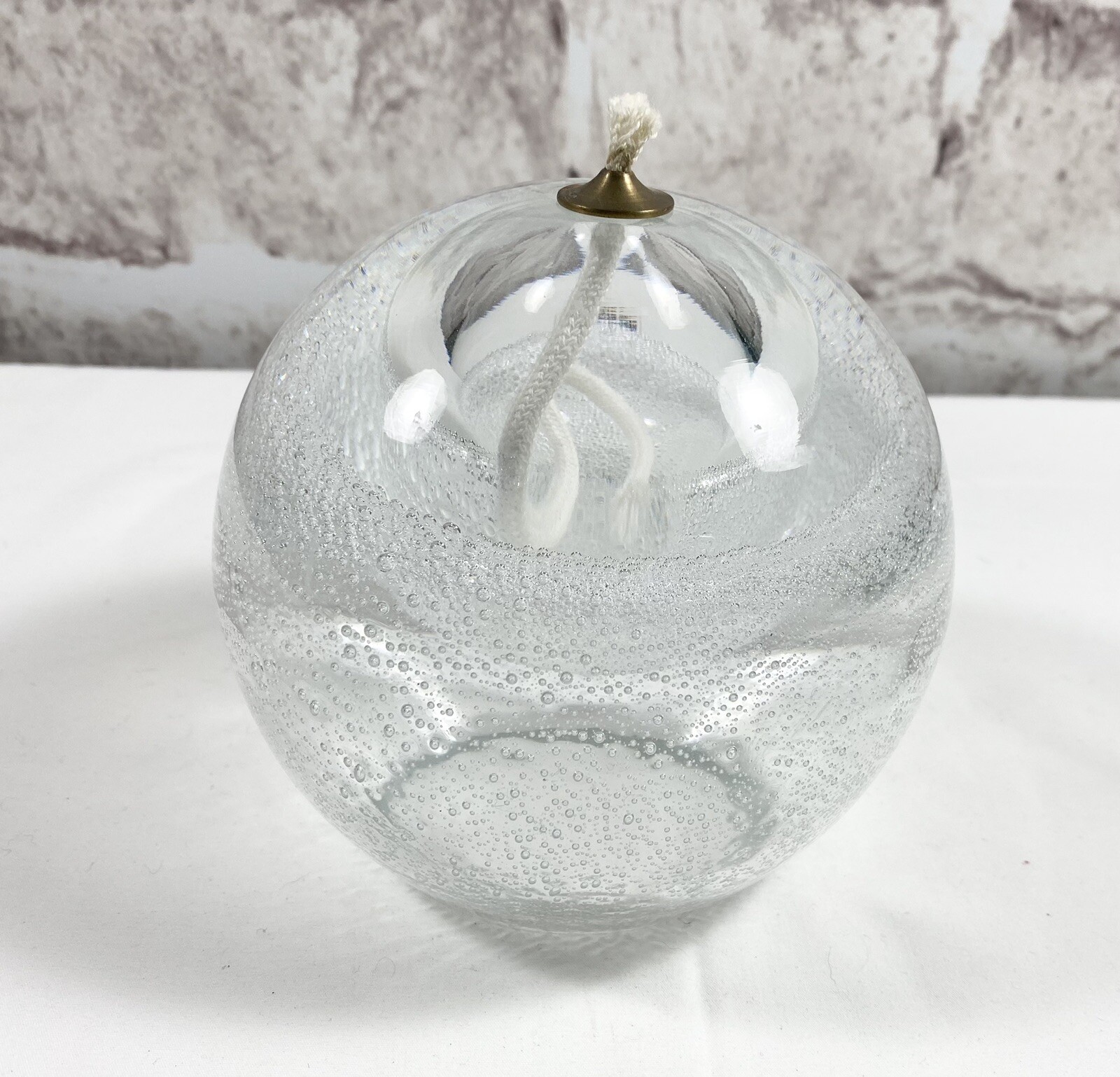 Handmade Refillable Heavy Glass Oil Lamp Made Poland