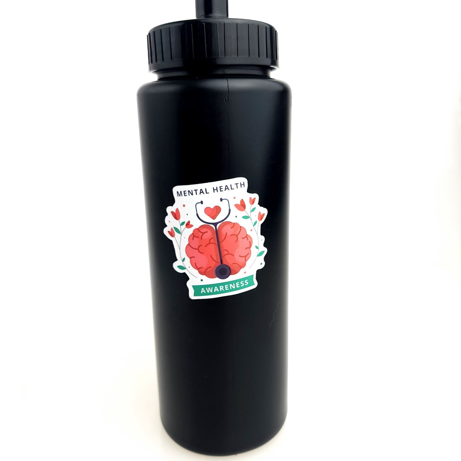 Sport Water Bottle Mental Health Awareness  Black Color 45oz 10" Tall USA Seller