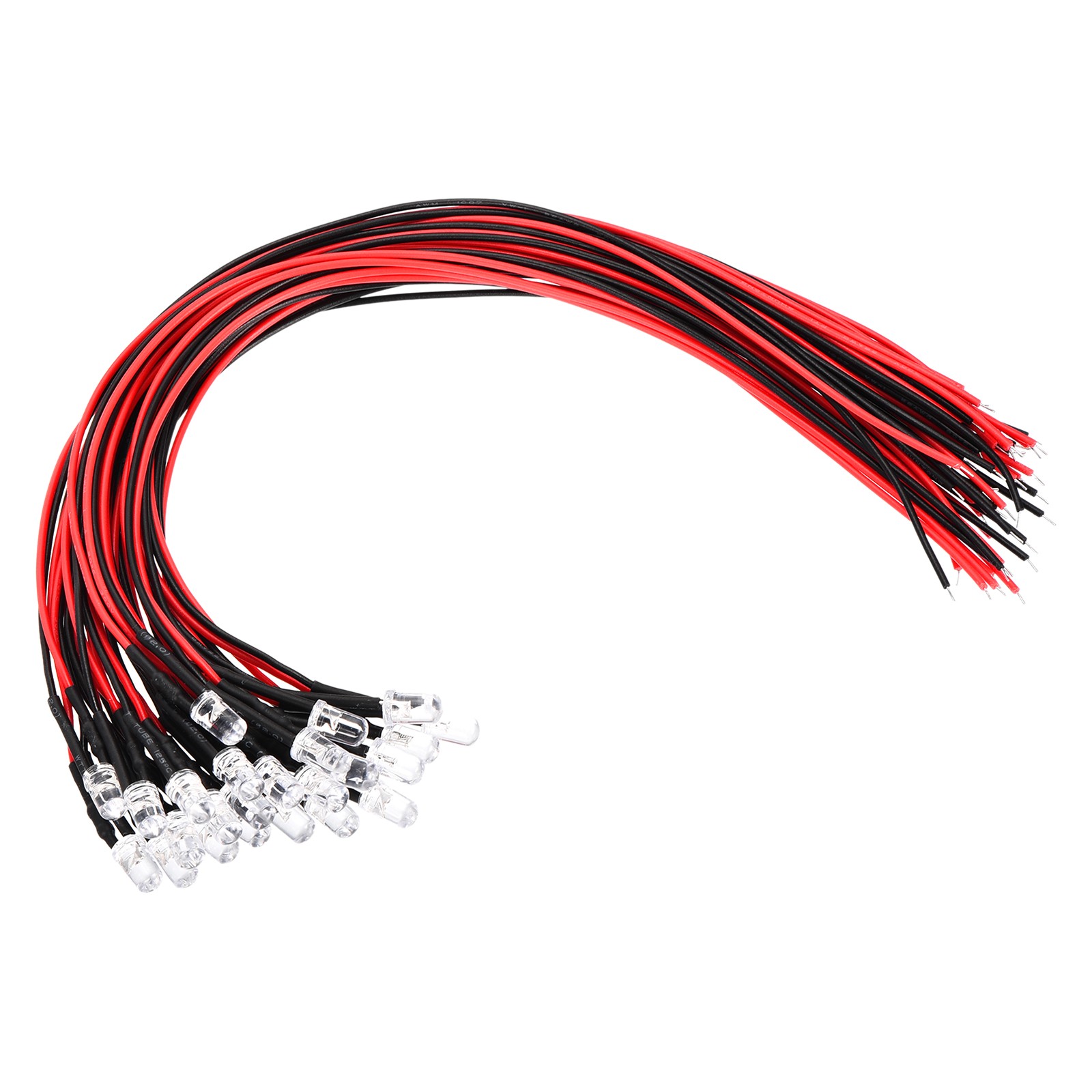 5mm LED Diode Light, 24 Pcs 9-12V DC Pre Wired Mini LED Lights, Red