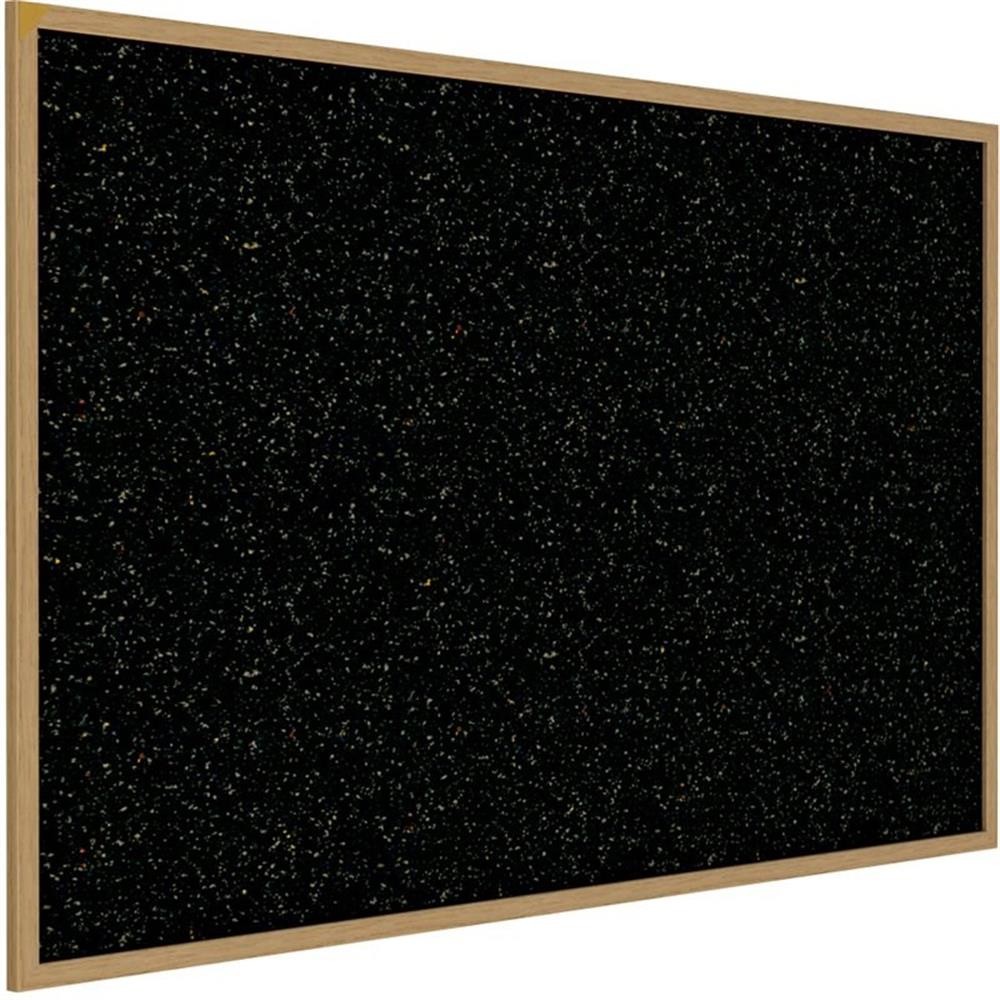 Ghent's Wood 4' x 6' Rubber Bulletin Board with Wood Frame in Multi-Color