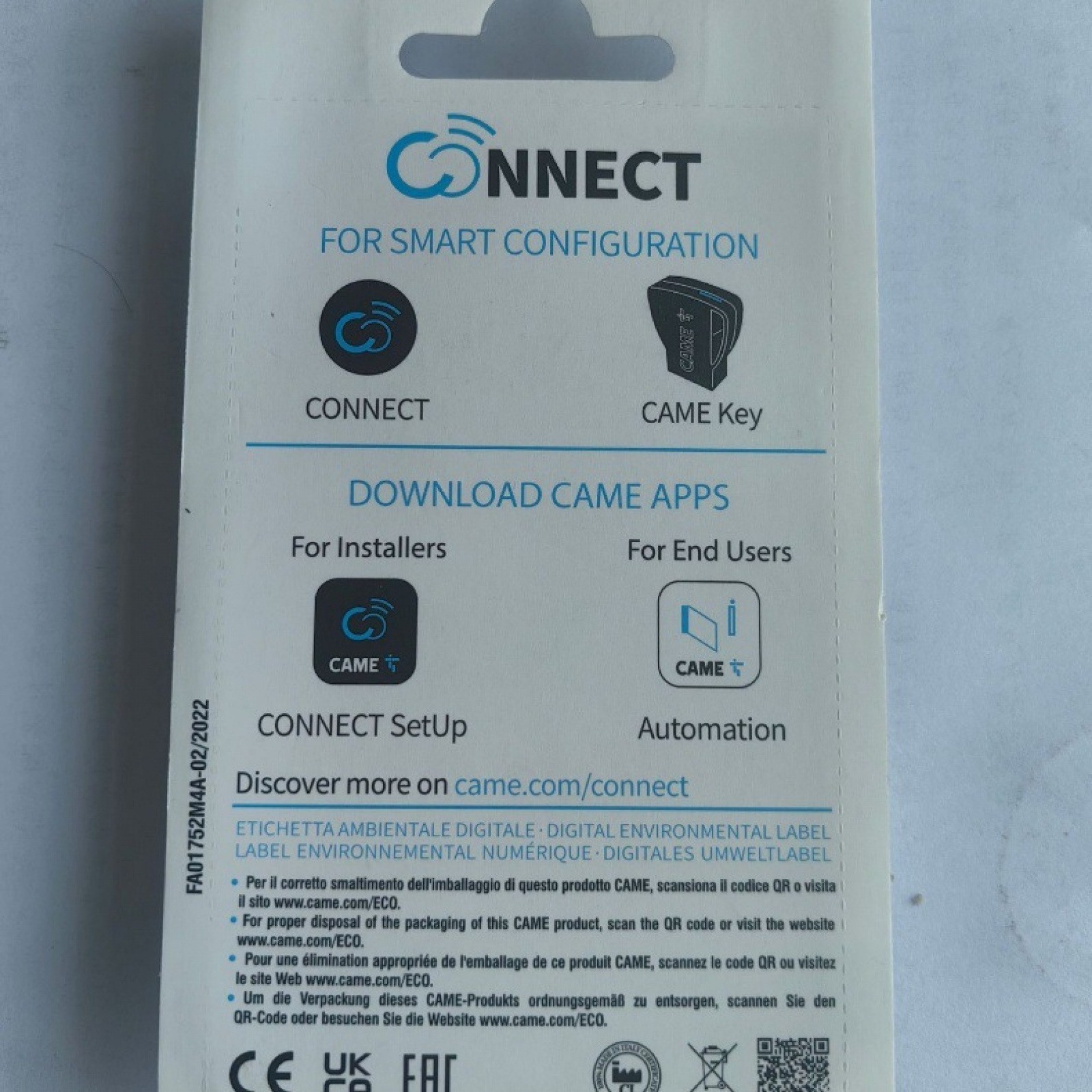 CAME TOPD4REN 806TS-0290 Rolling Code Remote Control