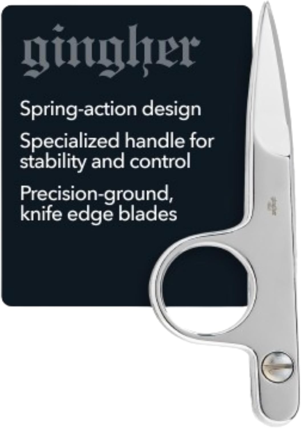 4.5" Spring-Action Knife-Edge Thread Nippers, Stainless Steel Shears, Sharp