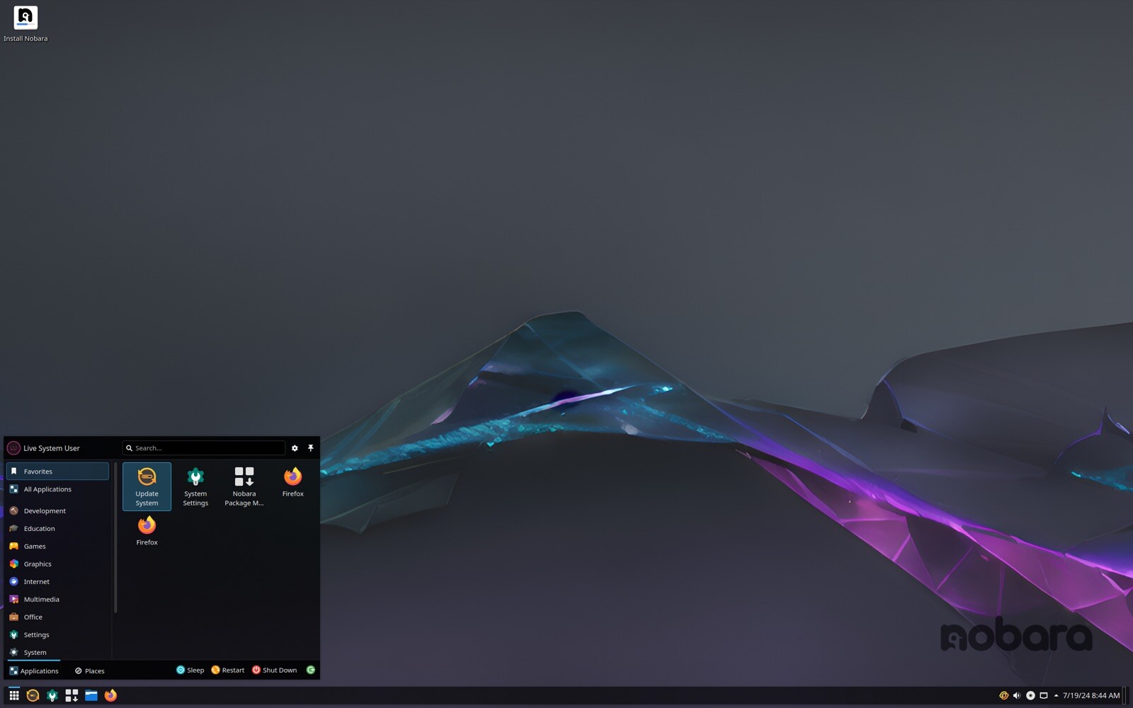 Nobara Linux Bootable USB Flash Drive 64 BIT GNOME KDE