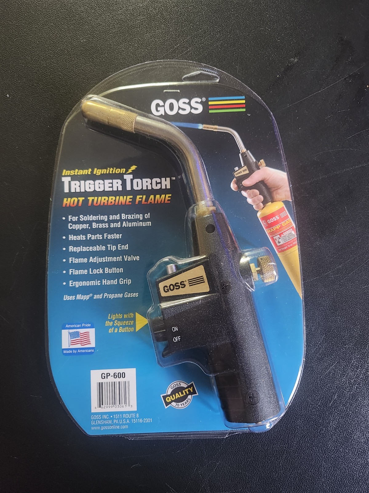 Goss GP-600 Soldering and Brazing Trigger Torch BNIB