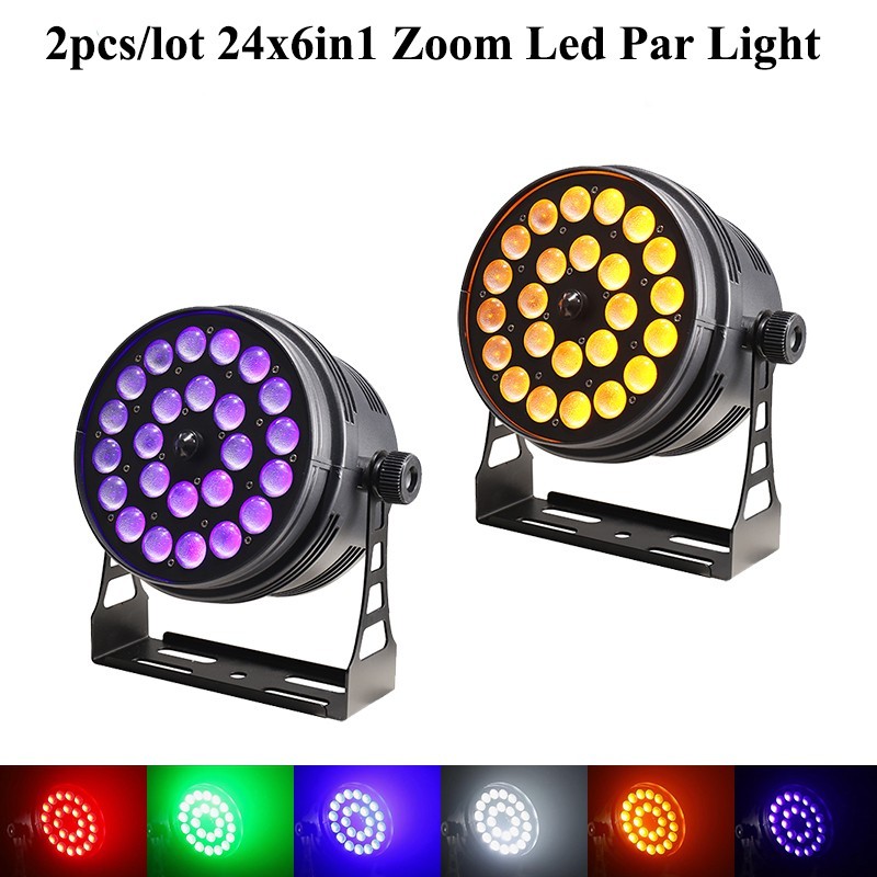 2pcs 24x6IN1 LED Zoom Par Light 15-60 degree 11CH RDM DJ Stage Lights Zoom Par