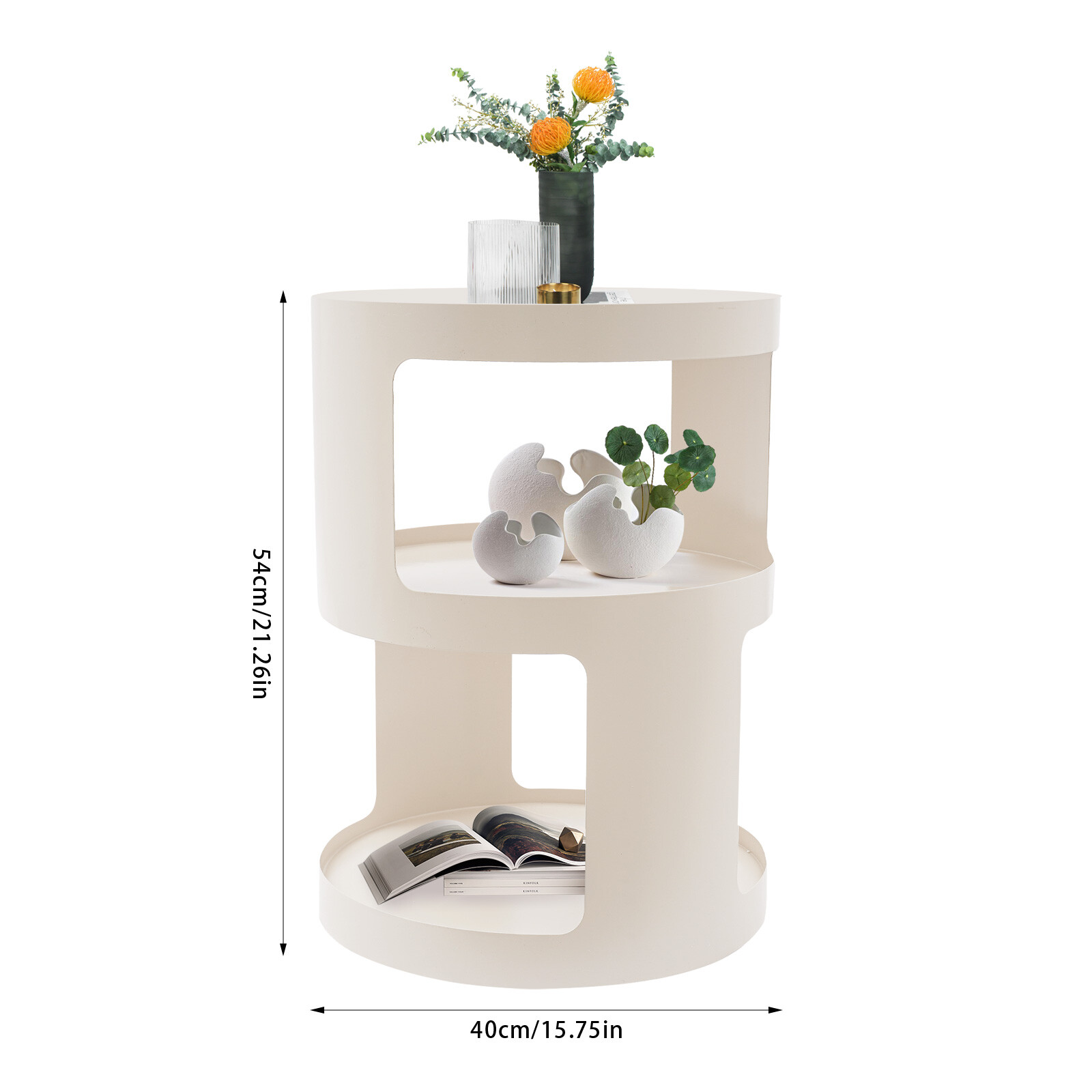 White Metal Side Table Modern Freestanding Nightstand Small Quality End Table
