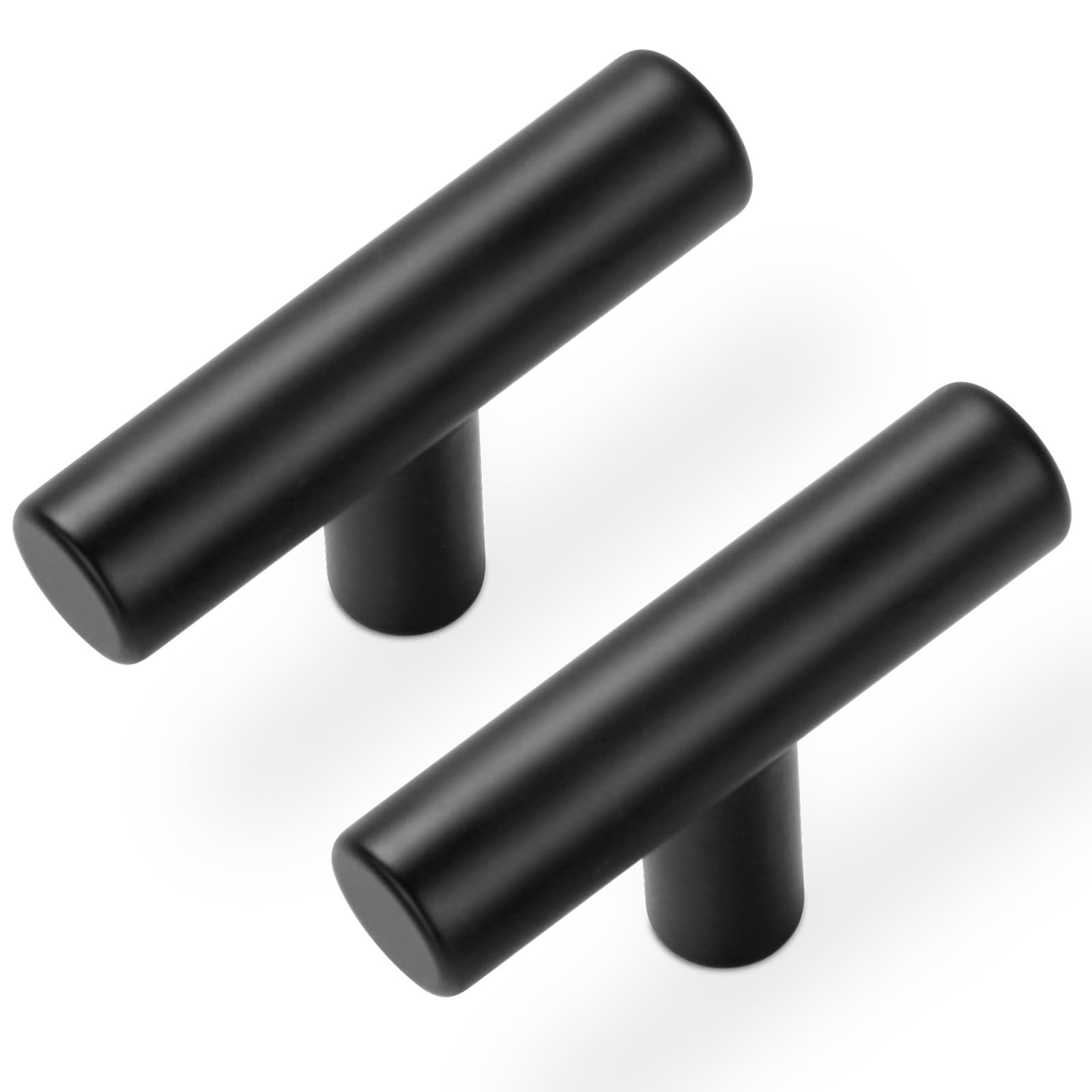 Estmoon 30 Pack Cabinet Knobs Matte Black Drawer Knobs Stainless Steel 2 Inch...