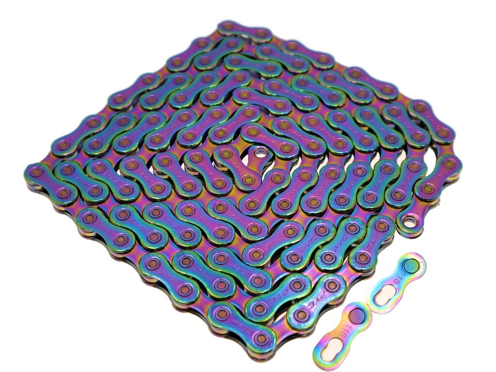 PYC P1102 Ti-Nitride Chain 11-Speed 116L Rainbow Reusable w/Master Link