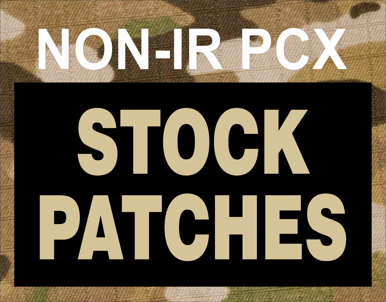 PCX STOCK PATCH 2 PACK TAN ON BLACK 3.5"X2" WITH VELCRO® BRAND FASTENER