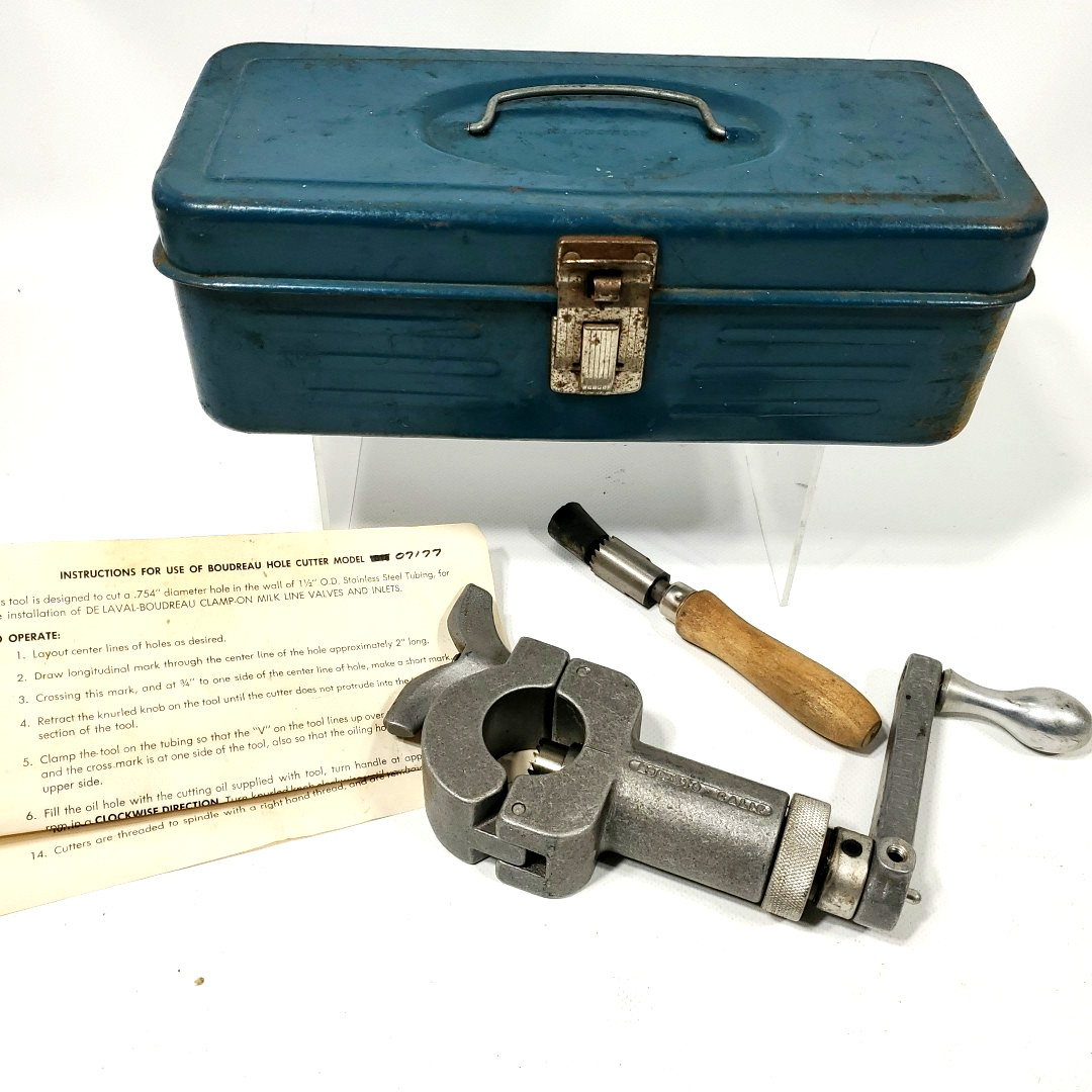 Boudreau Center Hole Cutter Model 07177 Steel Cutting Tool Clamp 1.5" OD Tubing