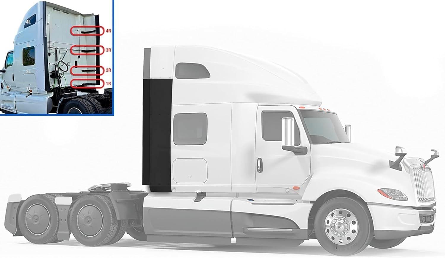 Bottom Lower Fairing Cab w/Extension & Brackets Set Right International LT625
