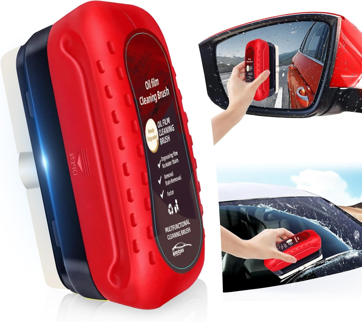 NEW 2PCS 120ML Automotive Oil Film Cleaning Brush Car Windows Glass Cleaning US