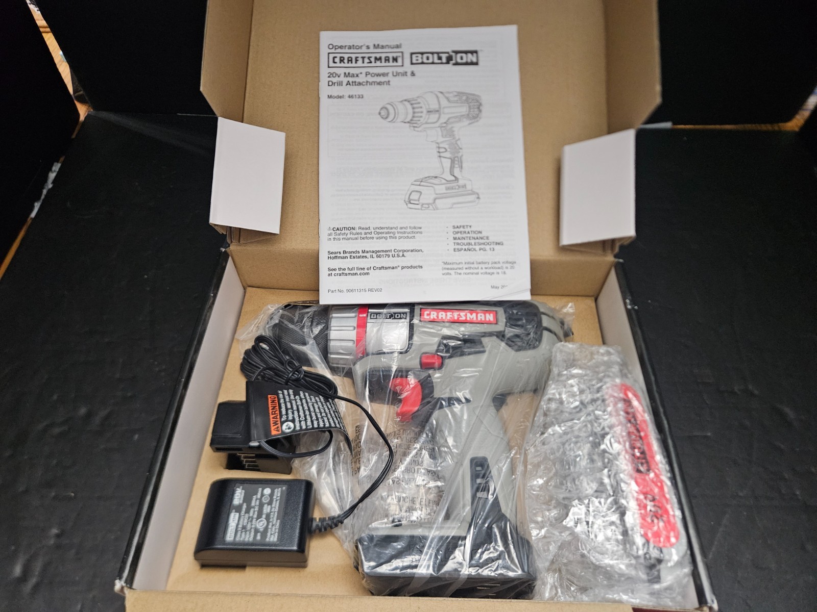 CRAFTSMAN #946133 CORDLESS POWER UNIT PLUS 3/8" DRILL/DRIVER ATTACHMENT (TL2711)