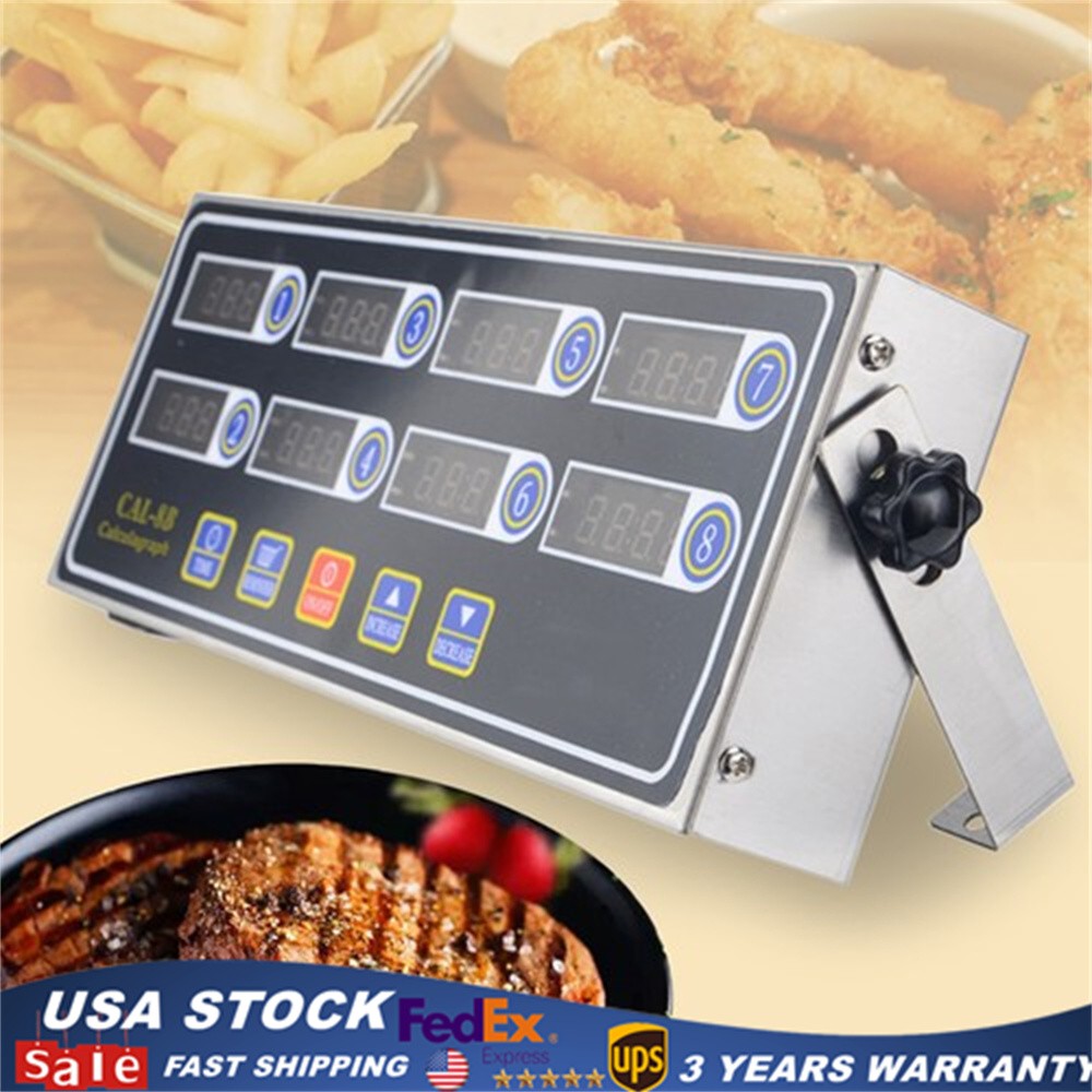 8 Channel Commercial Digital Timer Calculagraph Kitchen Loud Countdown Modern US
