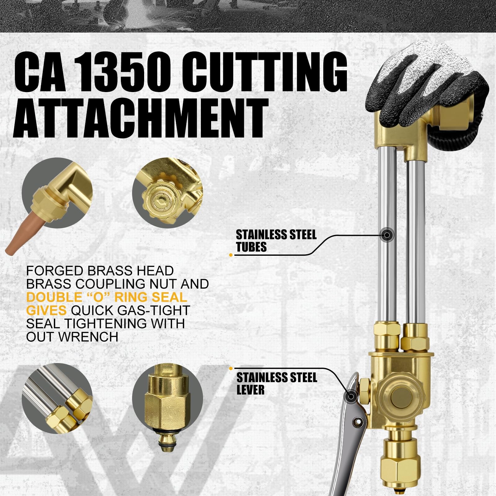 AWLOLWA Cutting Attachment Torch - Oxyacetylene with 100FC Torch Handle, 3-10...