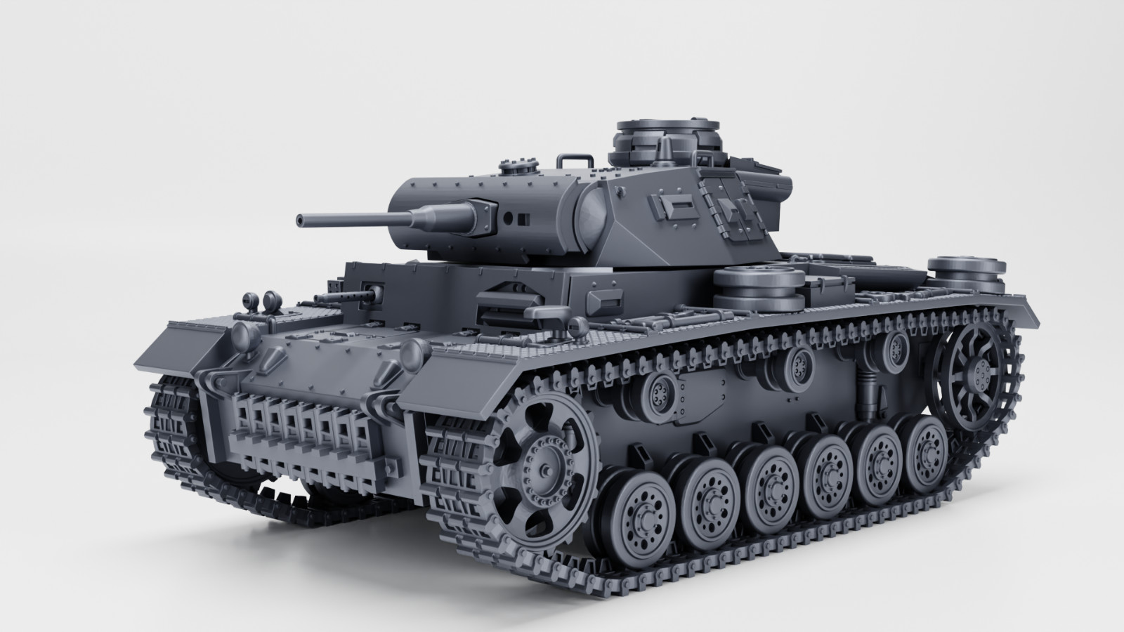 Wargame 3D Miniatures WW2 German Panzer III Ausf.H Tank Bolt Action 20mm 28mm 3D