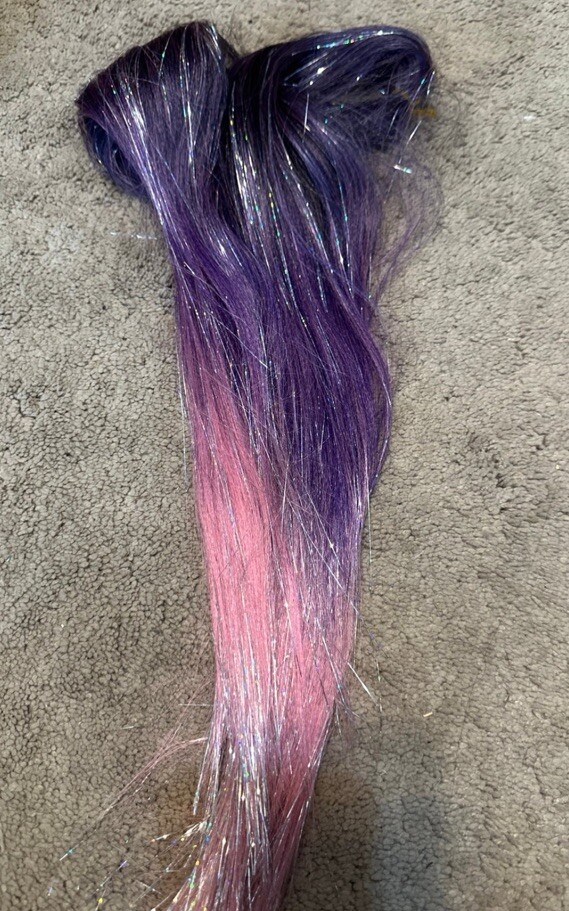 New Synthetic hair gift purple pink color 120cm