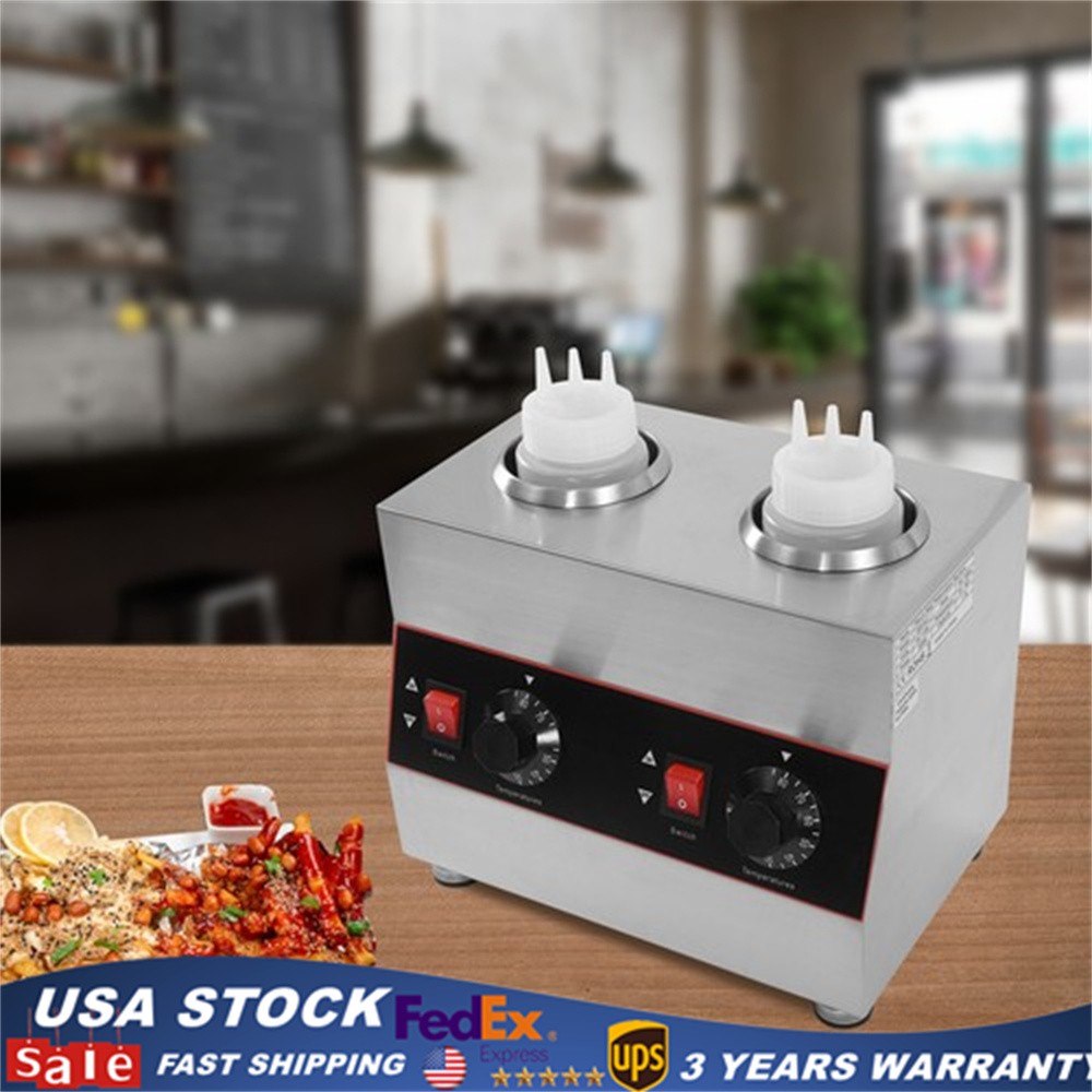Electric Chocolate Sauce Warmer Toppings Bottle Warmer Hot Cheese Dispenser 110V