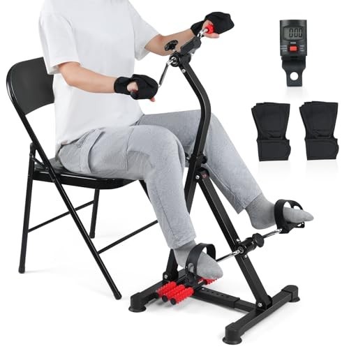 Pedal Exerciser Bike 265 lb Seniors Arm Leg Knee Therapy LCD Portable