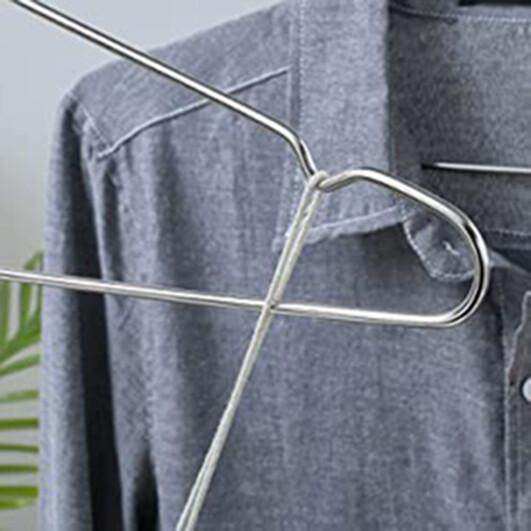 50 Minimalist Hangers 16.5" Heavy Duty Stainless Steel Metal Clothes Hangers