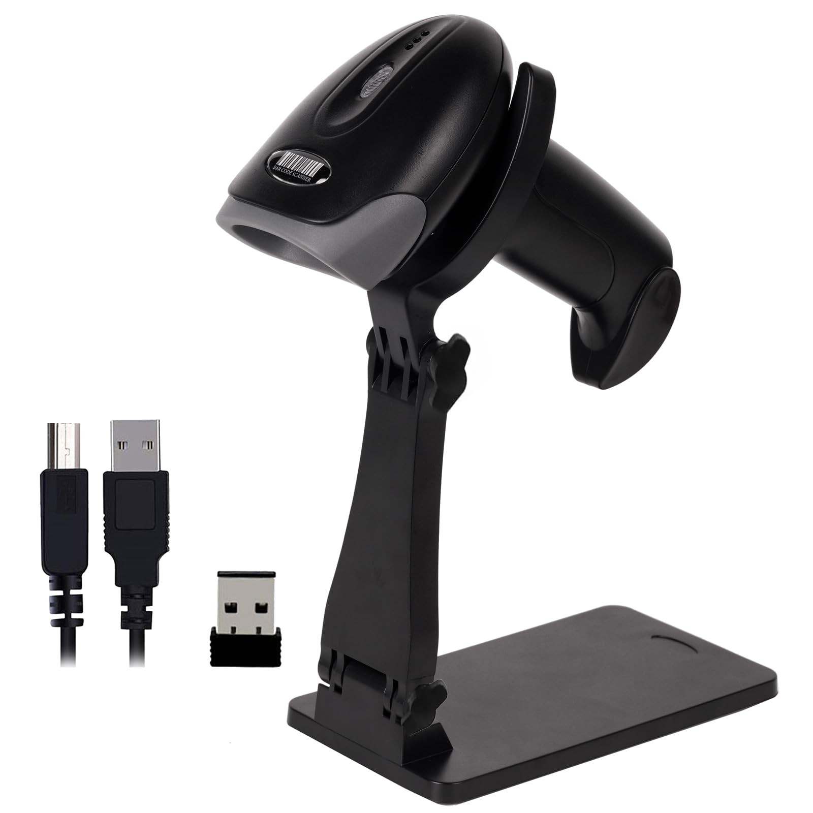 QR Code Scanner Foldable Stand 1D 2D 2.4G Wireless USB Wired Handheld CMOS