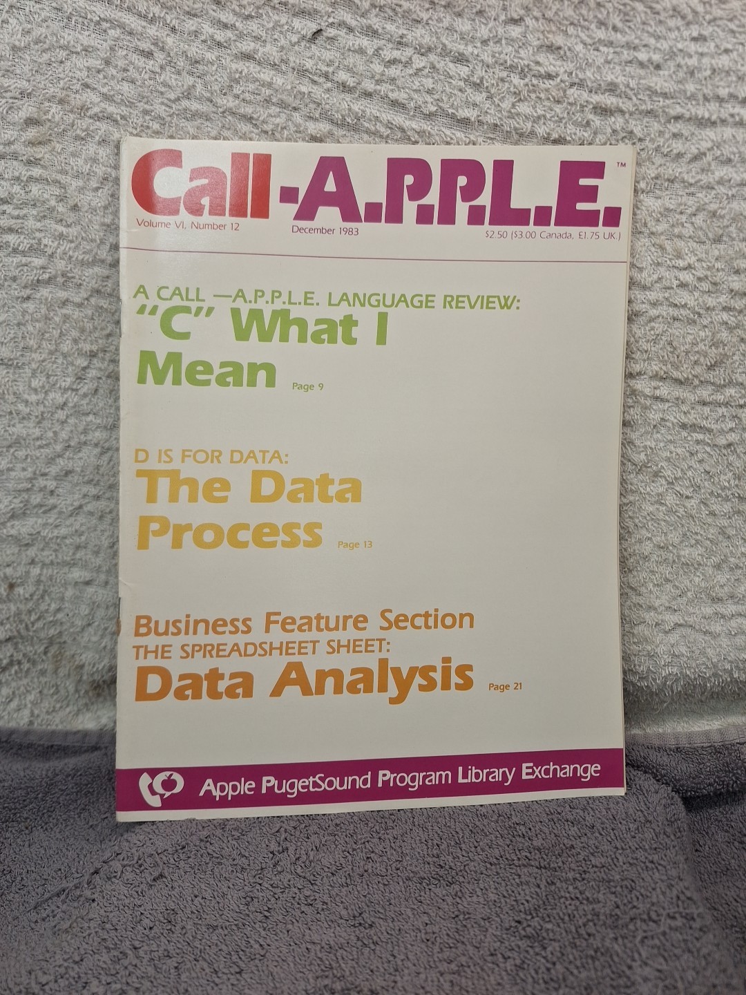 Vintage Call A.P.P.L.E. Magazine December 1983 Vol VI Number 12 Apple PugetSound