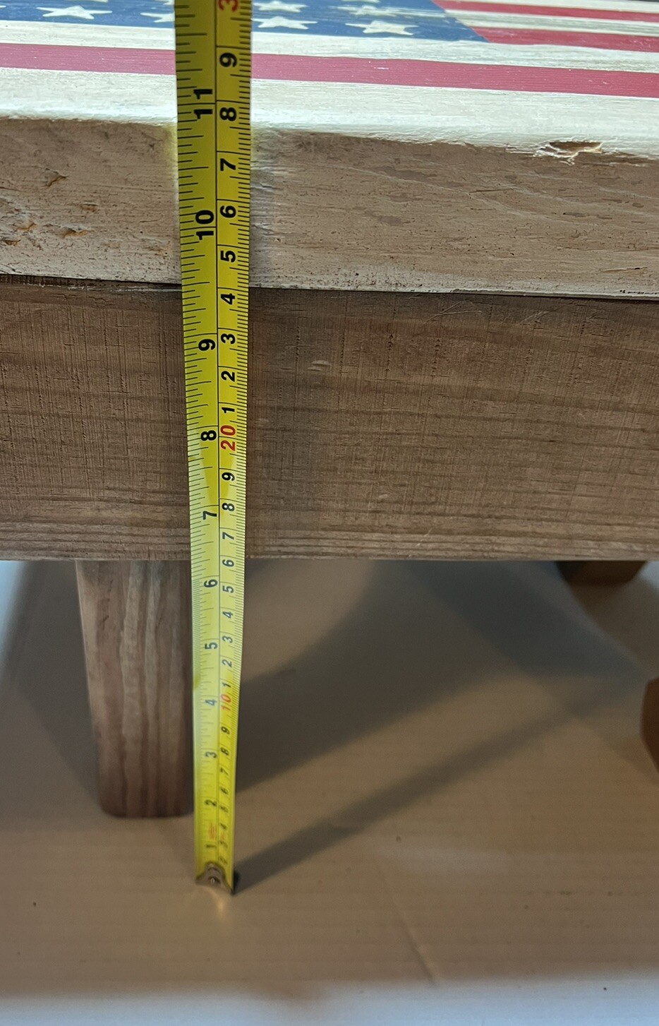 American Flag Wood Foot Stool
