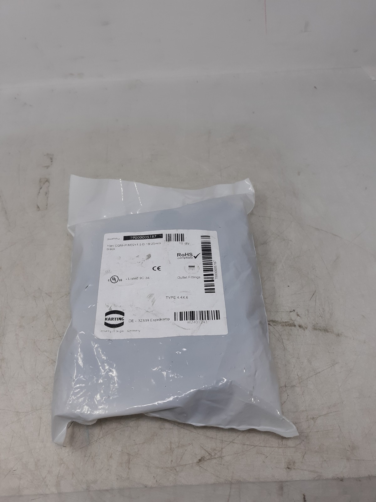 Harting Han COM-P M32x1.5 Black Outlet Fitting 19–25mm Lot of 10