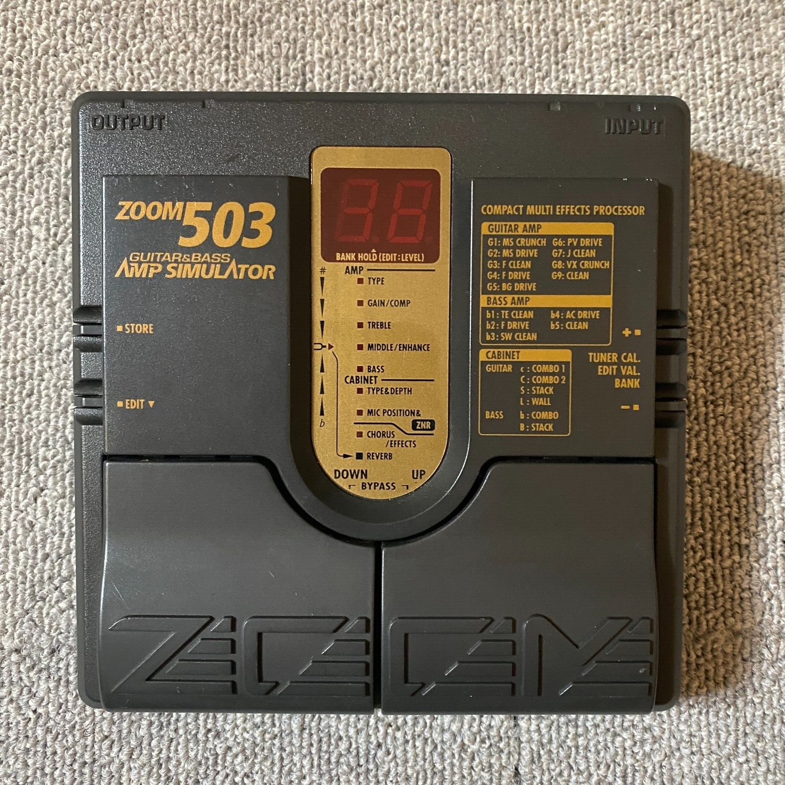 Zoom 503 Guitar & Bass Amp Simulator Multi Effects Processor Used From Japan