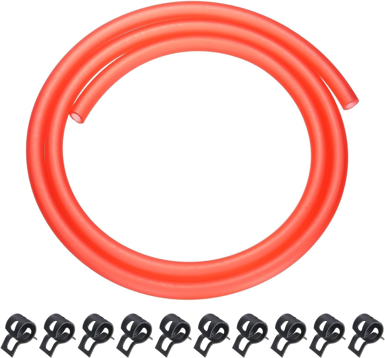 3.3 Feet Fuel Line Hose 3/16 Inch 5mm ID Silicone Fuel Line W/ 10pcs Hose Clamps