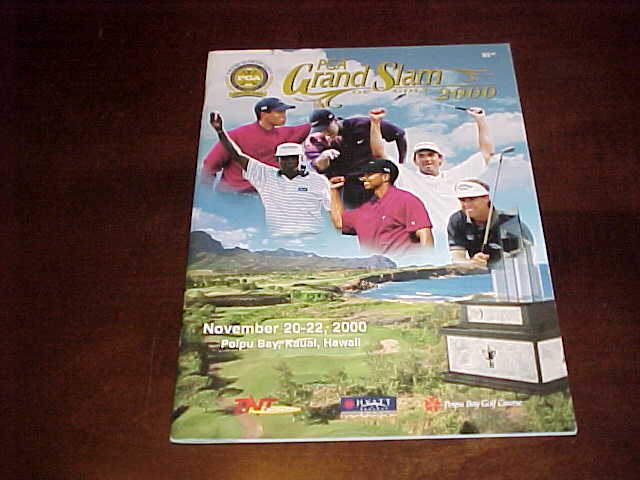 2000 PGA Grand Slam of Golf Program Tiger Woods Cover and Winner Kauai, HI