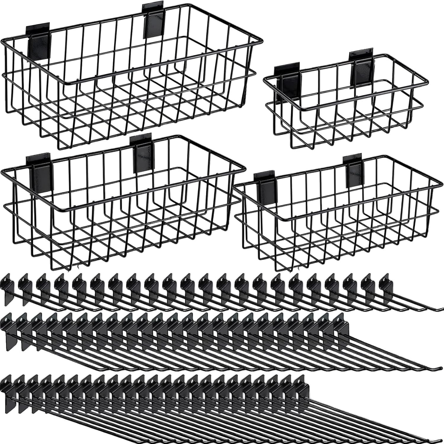 Slatwall Accessory Kit Hooks & Baskets 94 PCS