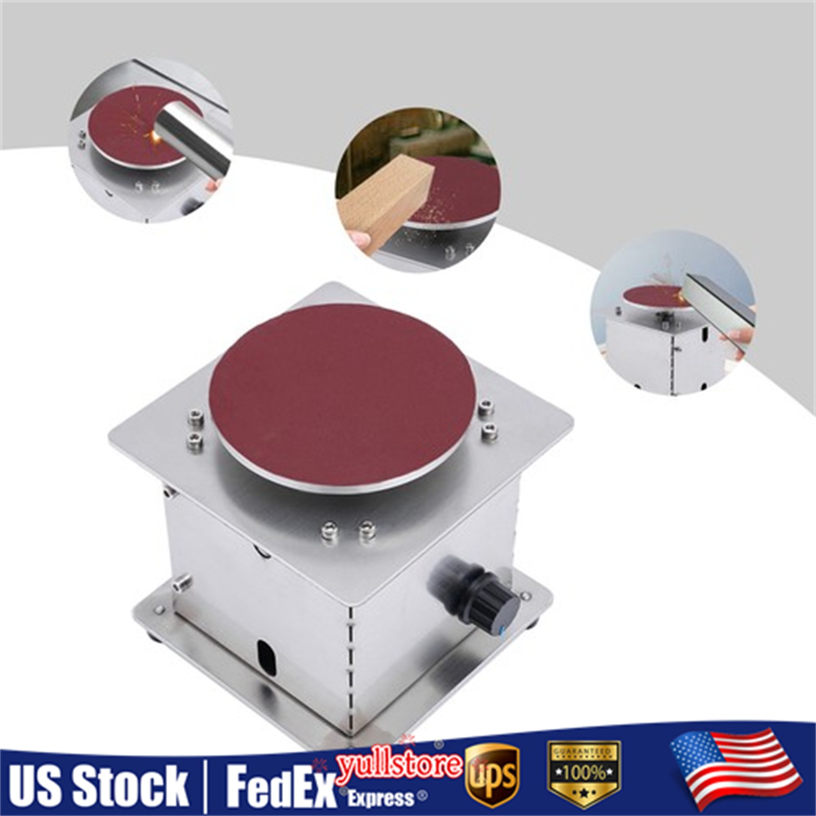 110 V 200 W Tabletop Corded Electric Disc Sander W/ 21 PCS 4 in Sanding Disc