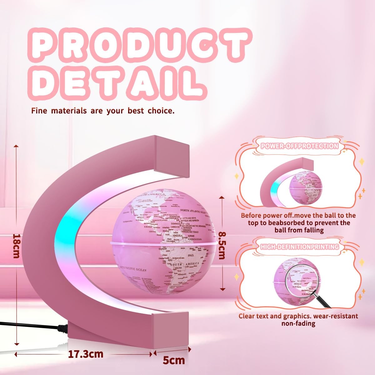 Magnetic Levitating Floating Globe Lamp with 7 Colors, Cool Tech Gadgets Gift...