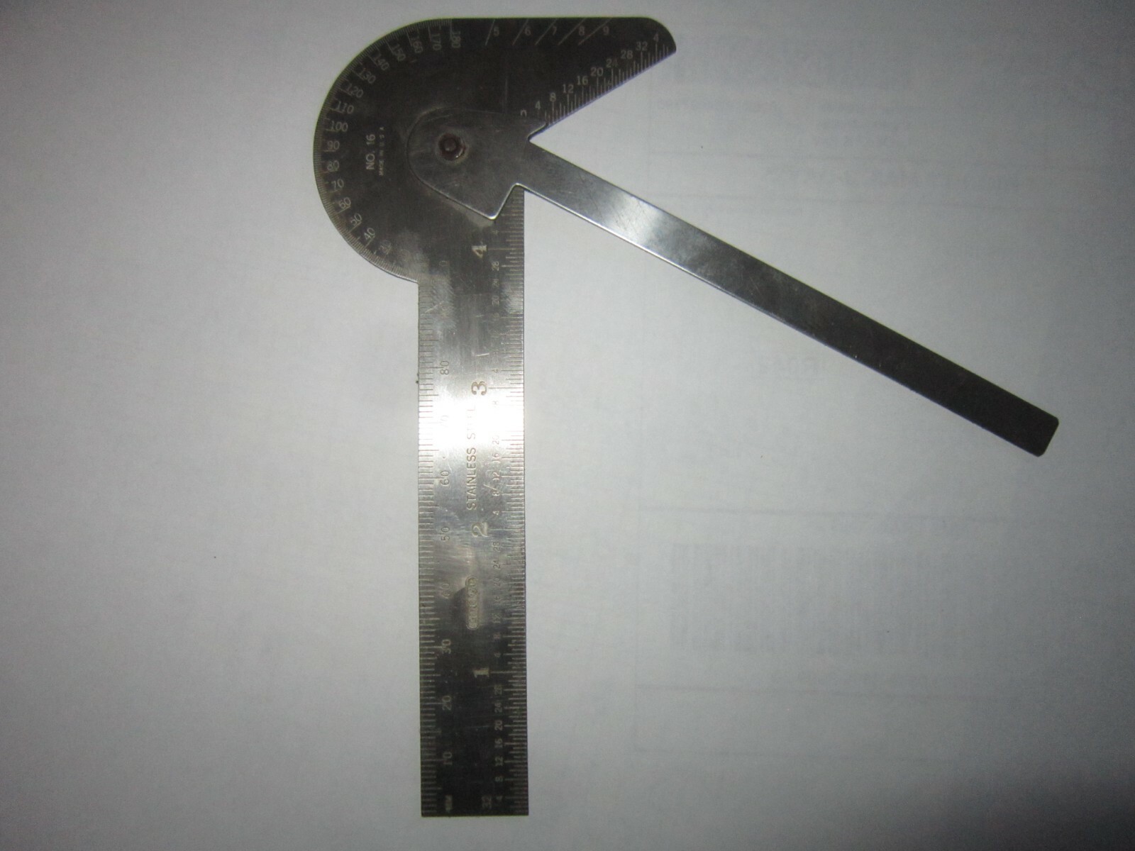 General Hardware Mfg. Co. No.16  Steel Protractor, Drill Gauge, Center Finder.