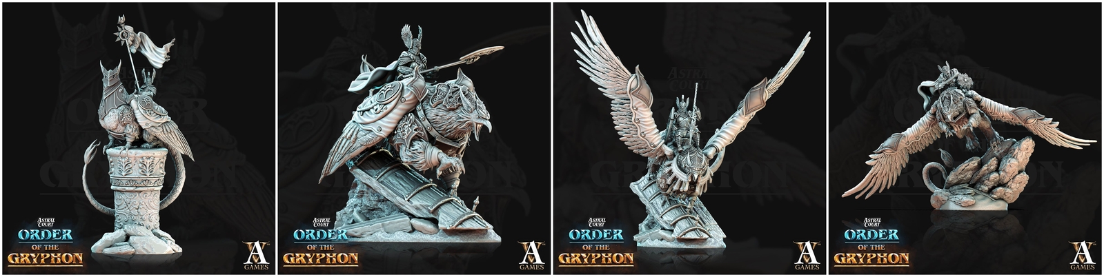 3D Printed Archvillain Games Astral Court Order of the Gryphon - Astral Gryphon