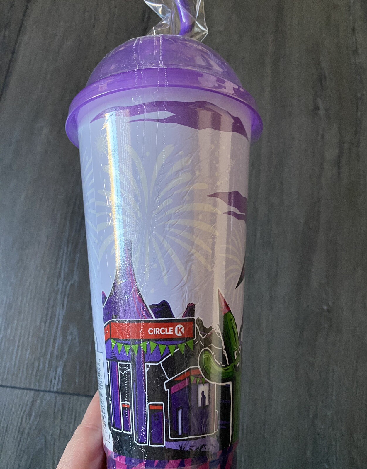 Circle K Mountain Dew Purple Thunder 24 Fluid Ounce Plastic Cup with Straw